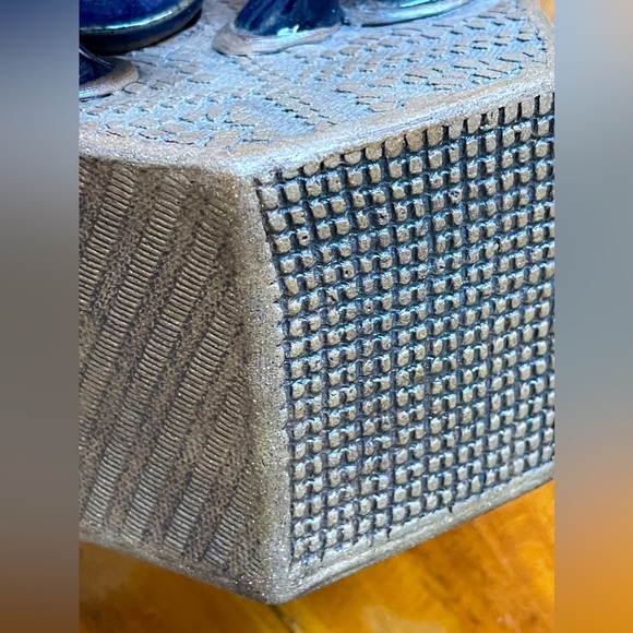 rare tea-pot with top Handled , Hand Built and Lace Textured of Stoneware NEW - Picture 12 of 14